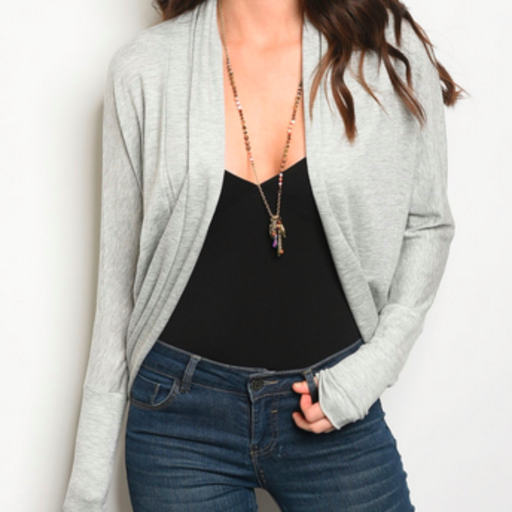 Light Gray Scoop Cardigan